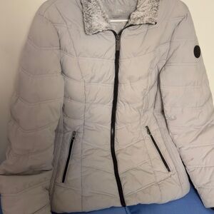 Nautica Women's Light Gray Puffer Coat